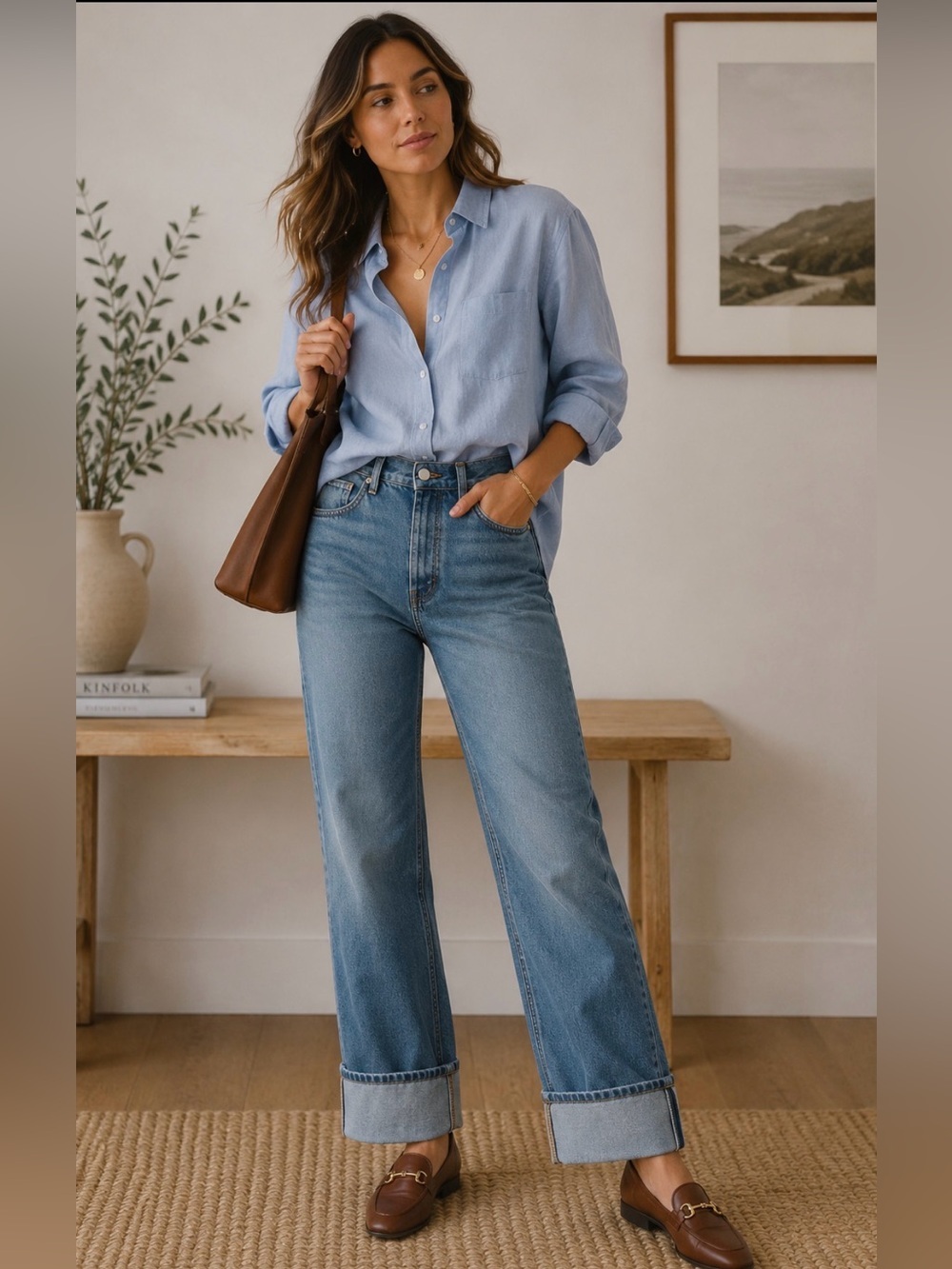 NWT Ética High-Rise Relaxed Baggy Cuffed Jeans Size 29 Y2K Inspired Normcore